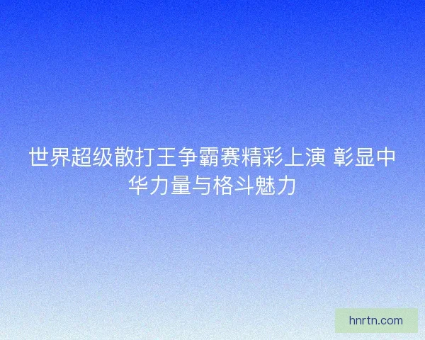 世界超级散打王争霸赛精彩上演 彰显中华力量与格斗魅力