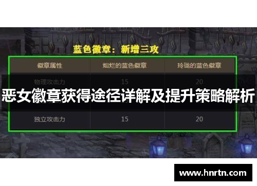 恶女徽章获得途径详解及提升策略解析